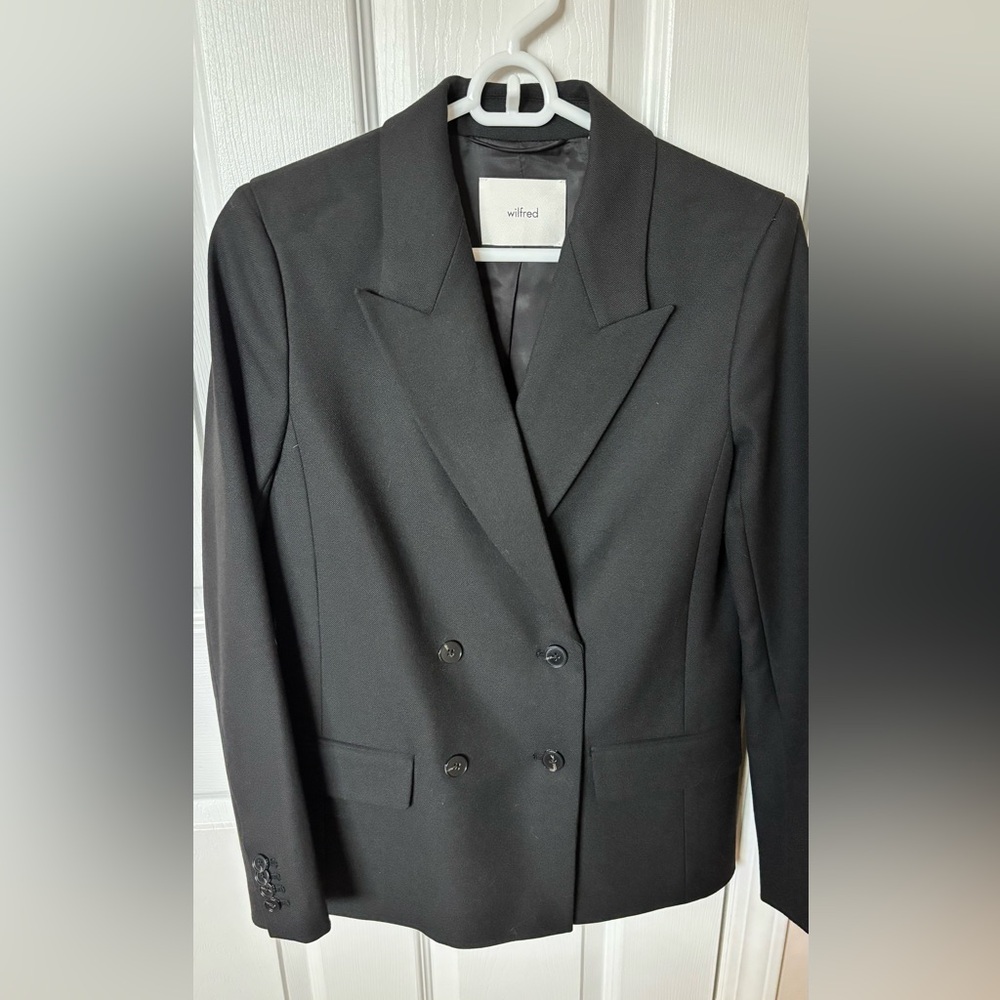 Wilfred Black Double-Breasted Oversized Blazer 00 *LNWOT*